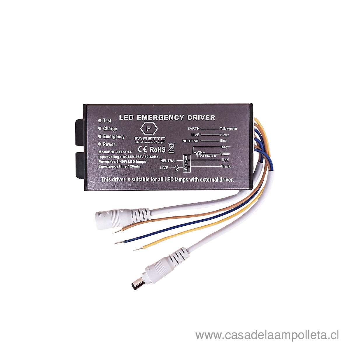 KIT DE EMERGENCIA PARA PANEL LED 3-40W 120MIN
