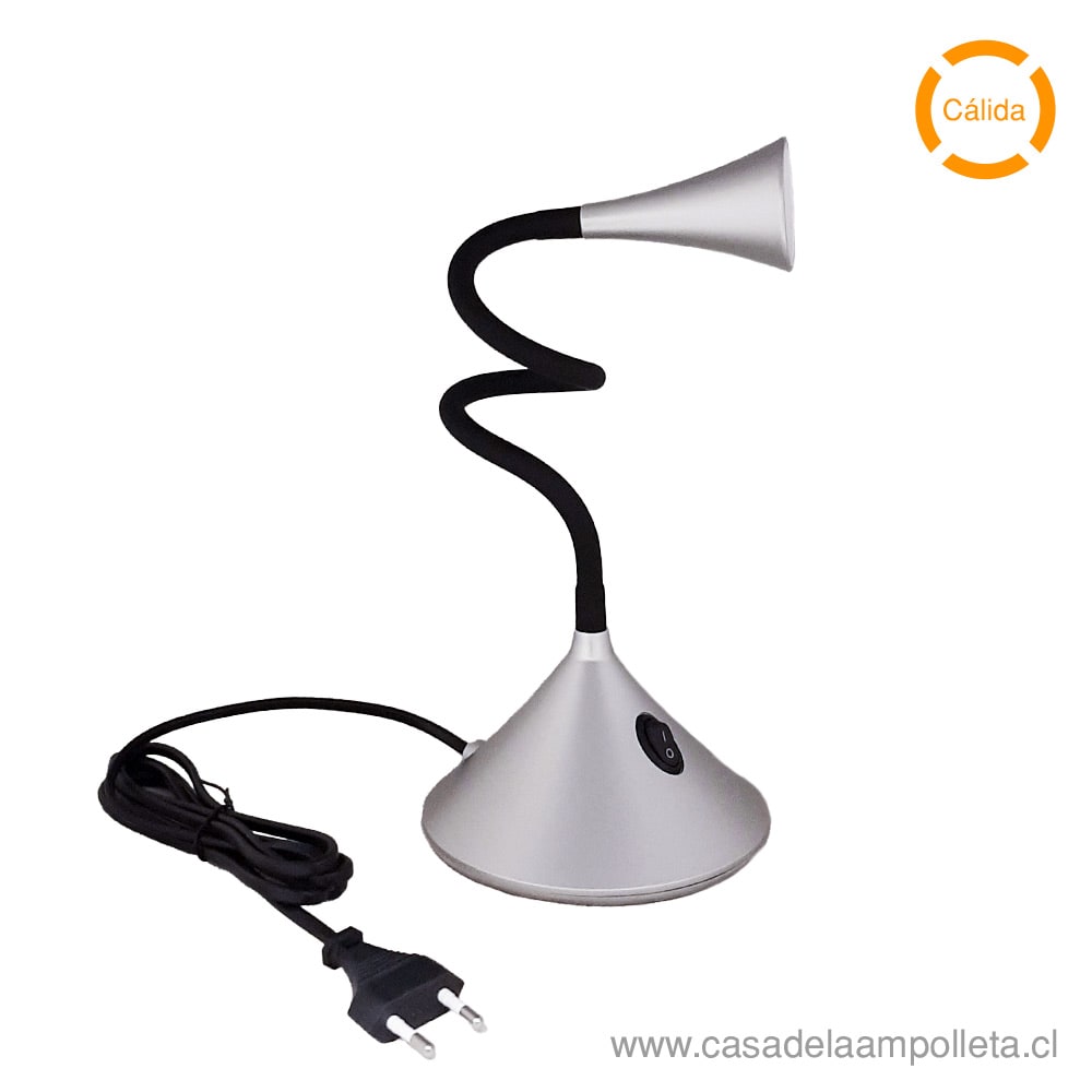 LAMPARA ESCRITORIO LED COBRA 3W GRIS - BLANCO CÁLIDO (3000K)