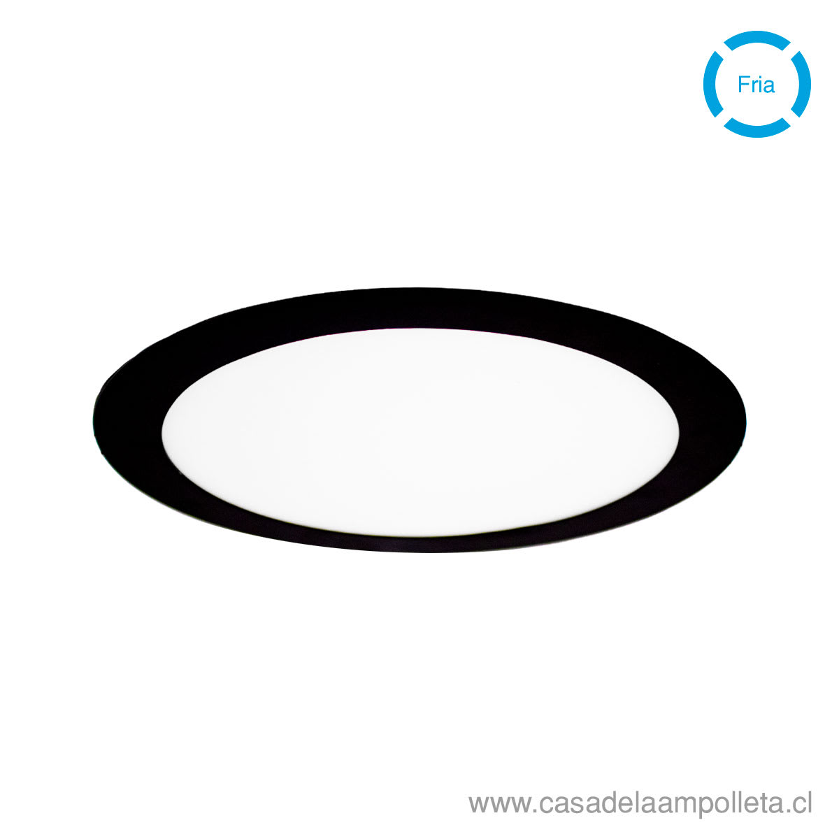 PANEL LED REDONDO EMBUTIDO 18W NEGRO - BLANCO FRIO (6500K)