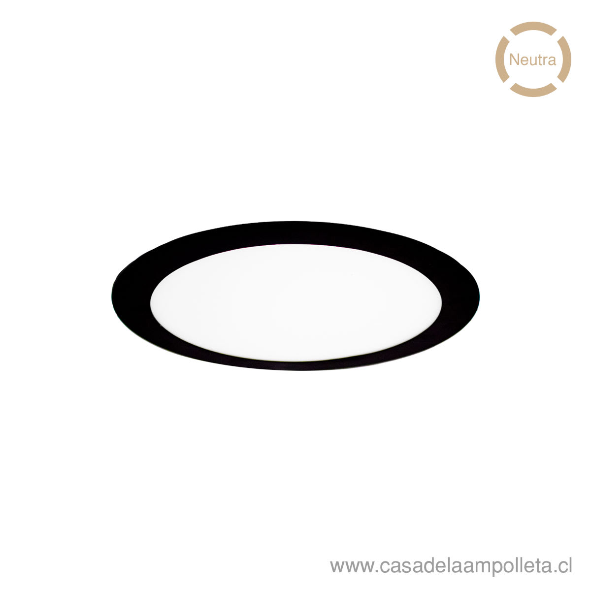 PANEL LED REDONDO EMBUTIDO 12W NEGRO - BLANCO NEUTRO (4500K)
