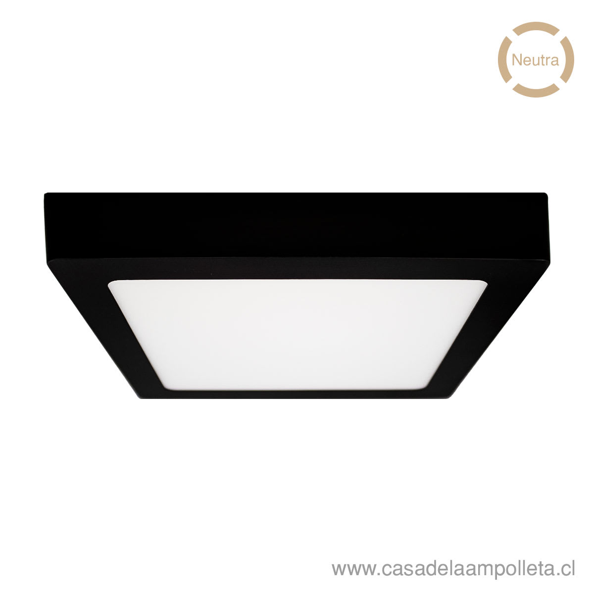 PANEL LED CUADRADO SOBREPUESTO 18W NEGRO - BLANCO NEUTRO (4500K)