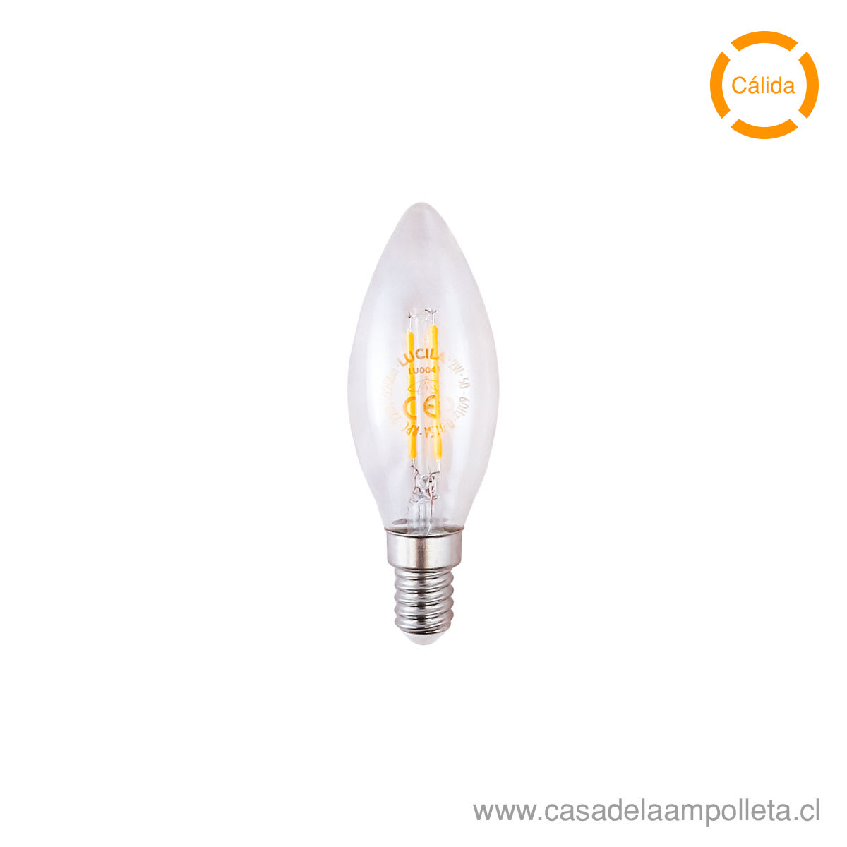 AMPOLLETA LED 2W VELA E14 DIMERIZABLE - BLANCO CÁLIDO (2700K)
