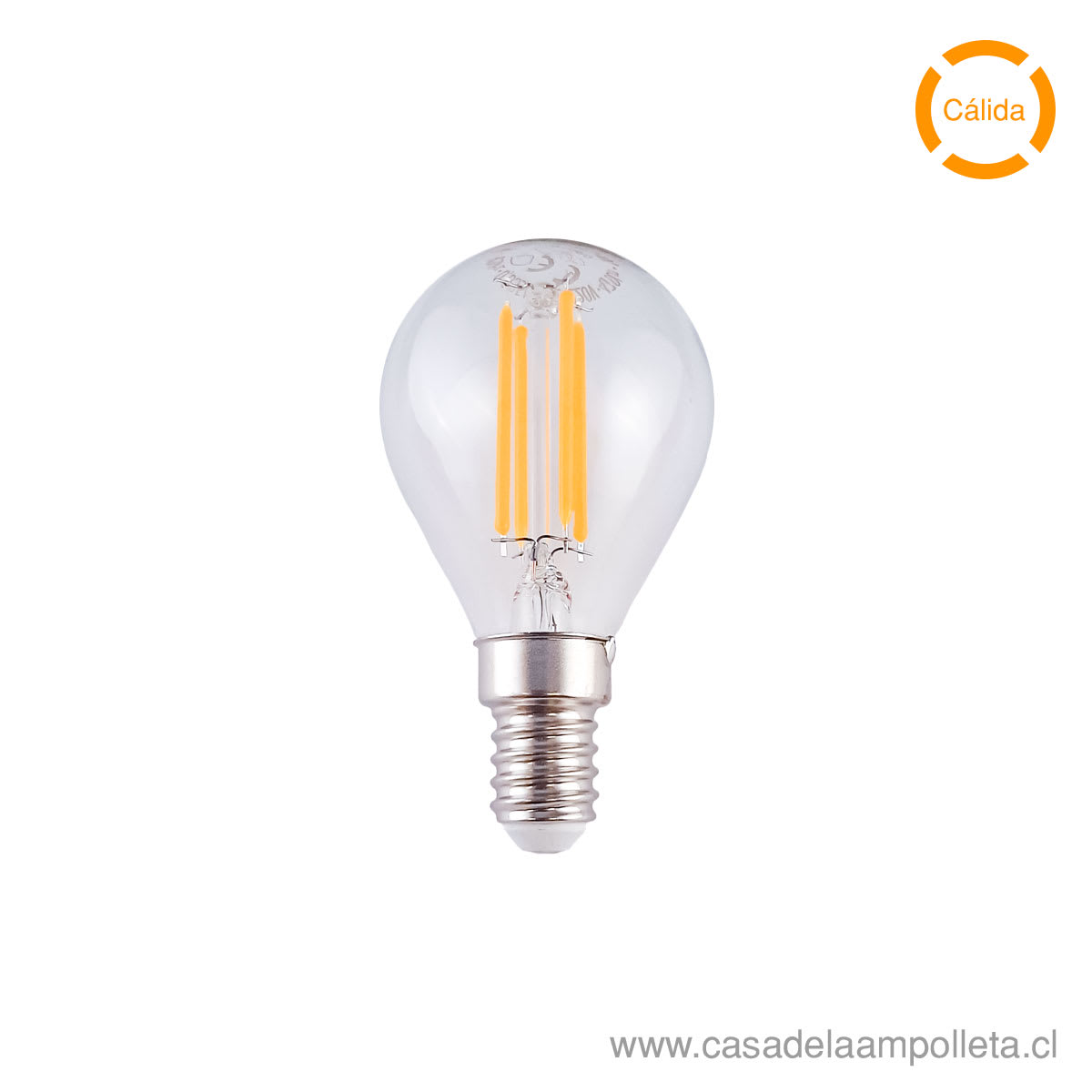 AMPOLLETA LED 4W G45 E14 DIMERIZABLE - BLANCO CÁLIDO (2700K)