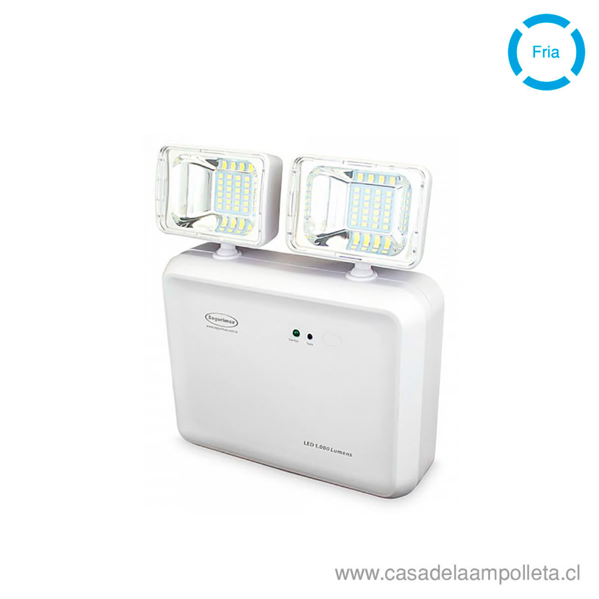 LÁMPARA DE EMERGENCIA LED 2 FOCOS 9,6W - SEGURIMAX