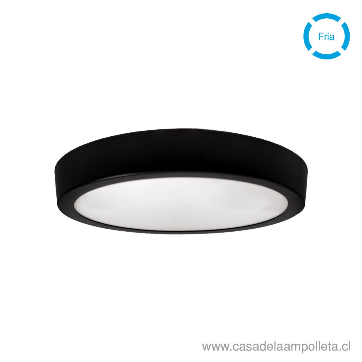 PANEL LED REDONDO SOBREPUESTO 18W NEGRO - BLANCO FRÍO (6500K)