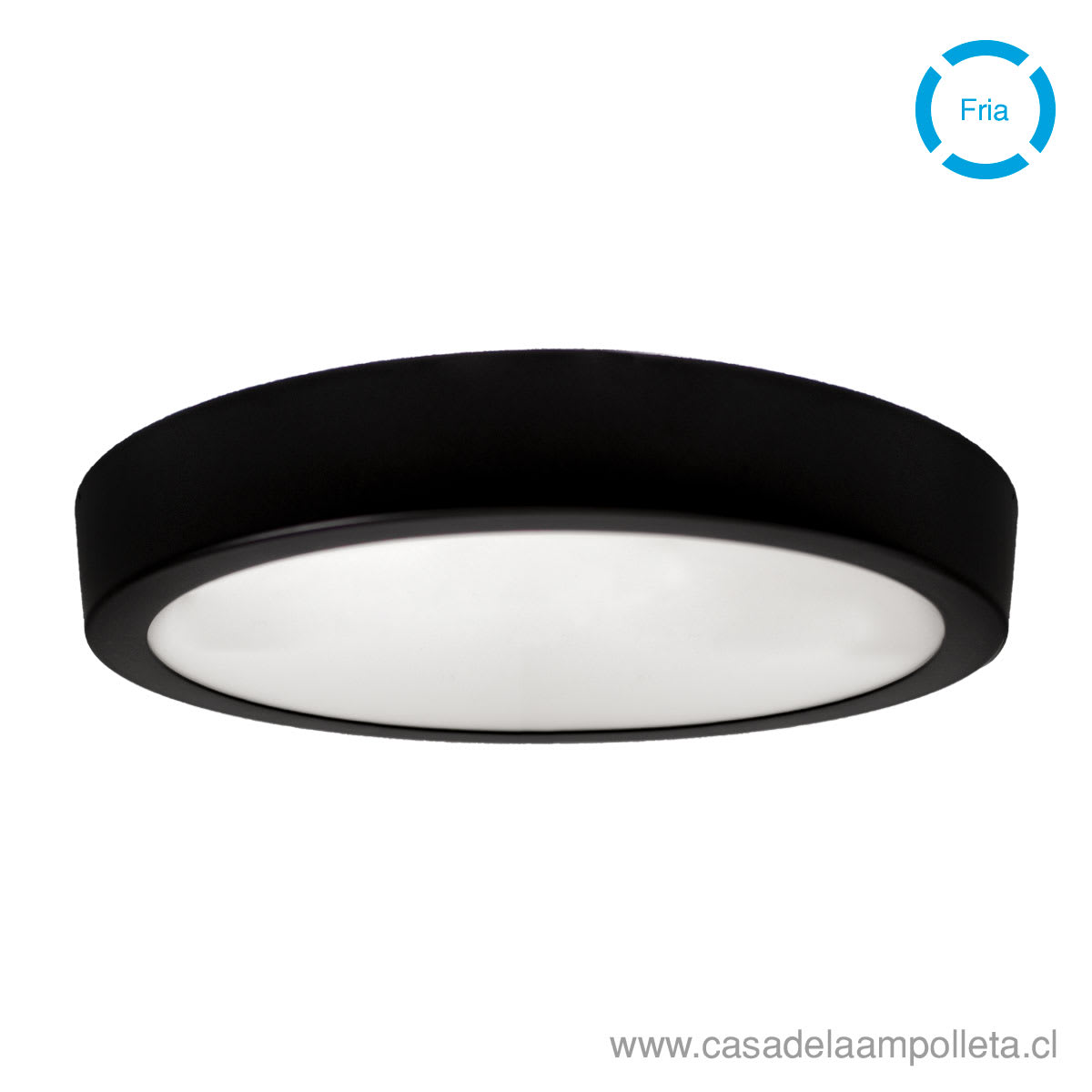 PANEL LED REDONDO SOBREPUESTO 24W NEGRO - BLANCO FRÍO (6500K)