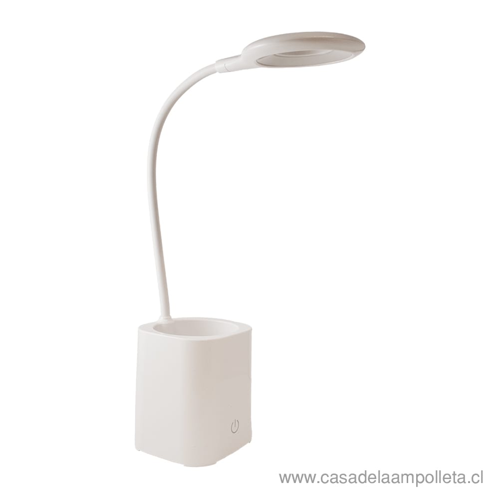 LAMPARA ESCRITORIO LED PORTALÁPICES 3W BLANCO - BLANCO FRIO (6000K)