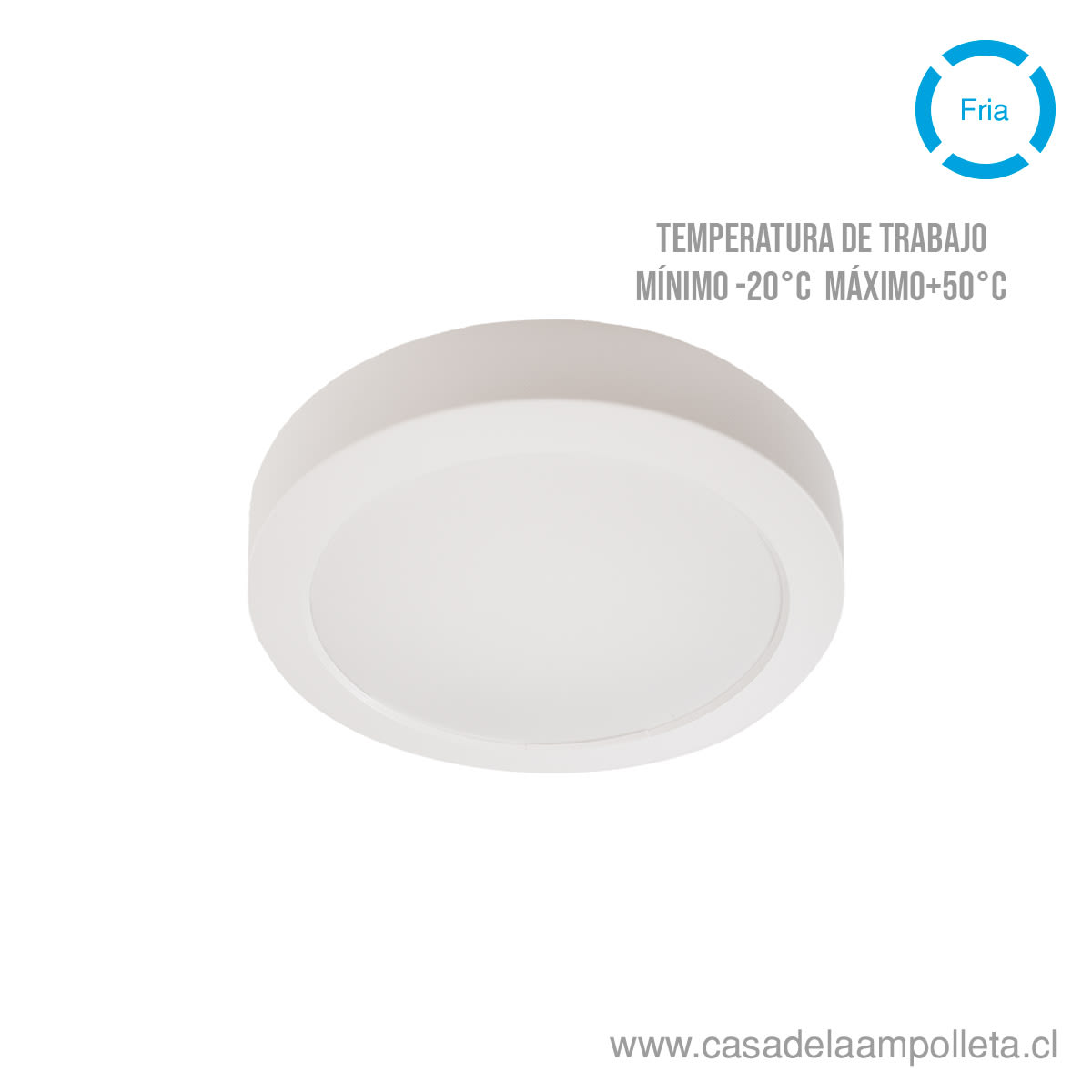PANEL LED REDONDO SOBREPUESTO 12W - BLANCO FRÍO (6500K) - LOGIC