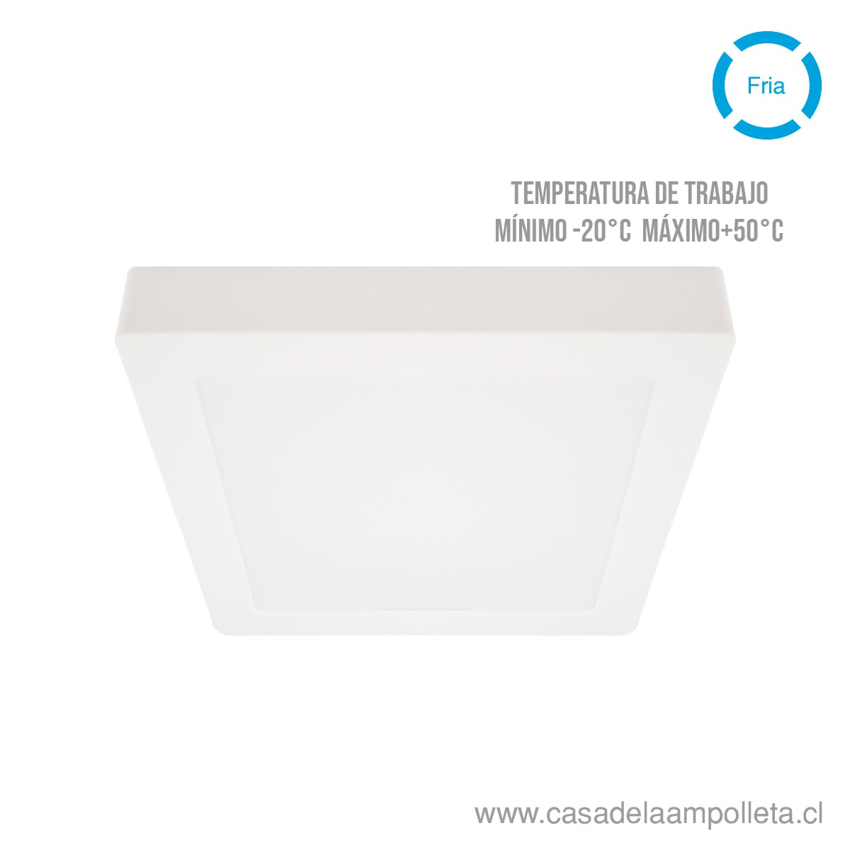 PANEL LED CUADRADO SOBREPUESTO 12W - BLANCO FRÍO (6500K) - LOGIC
