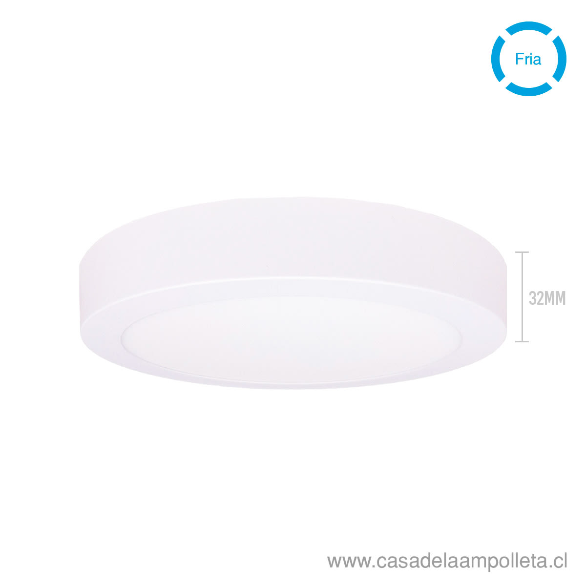 PANEL LED REDONDO SOBREPUESTO 18W 32MM (ALTO) - BLANCO FRÍO (6500K) - FSL