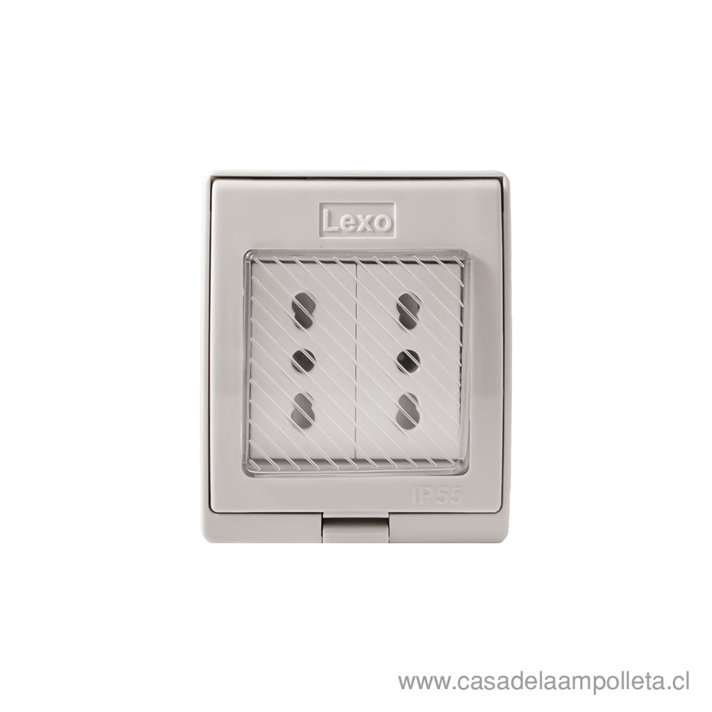 ENCHUFE HYDROBOX SOBREPUESTO DOBLE - LEXO