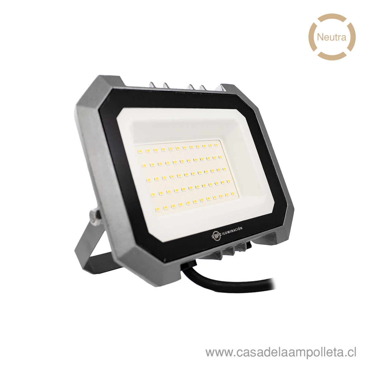PROYECTOR LED PLANO 50W GRIS - BLANCO NEUTRO (4000K)