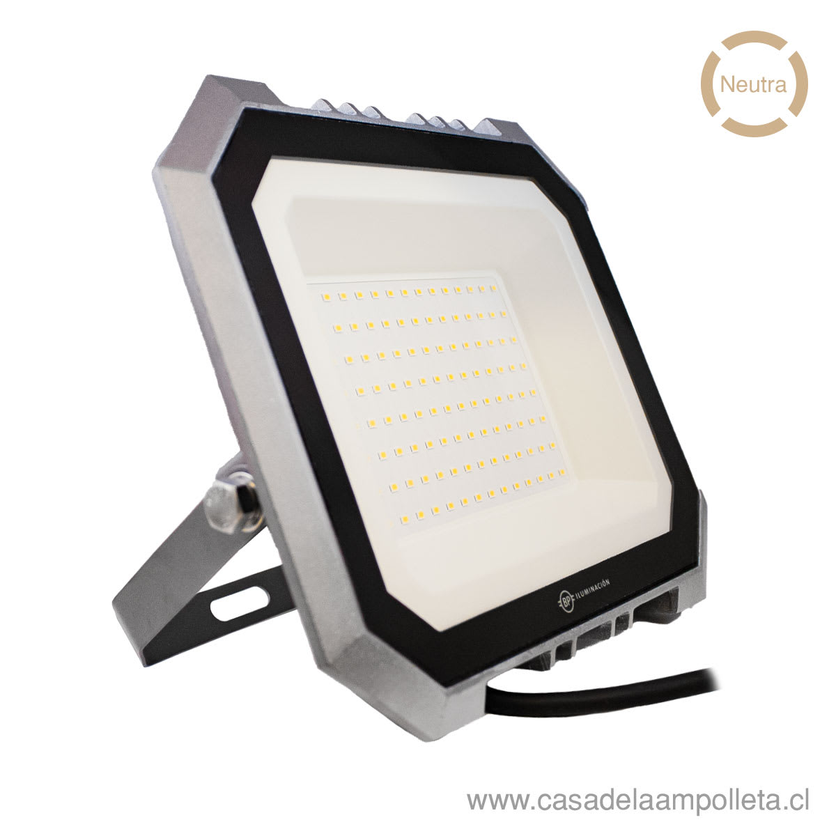 PROYECTOR LED PLANO 100W GRIS - BLANCO NEUTRO (4000K)