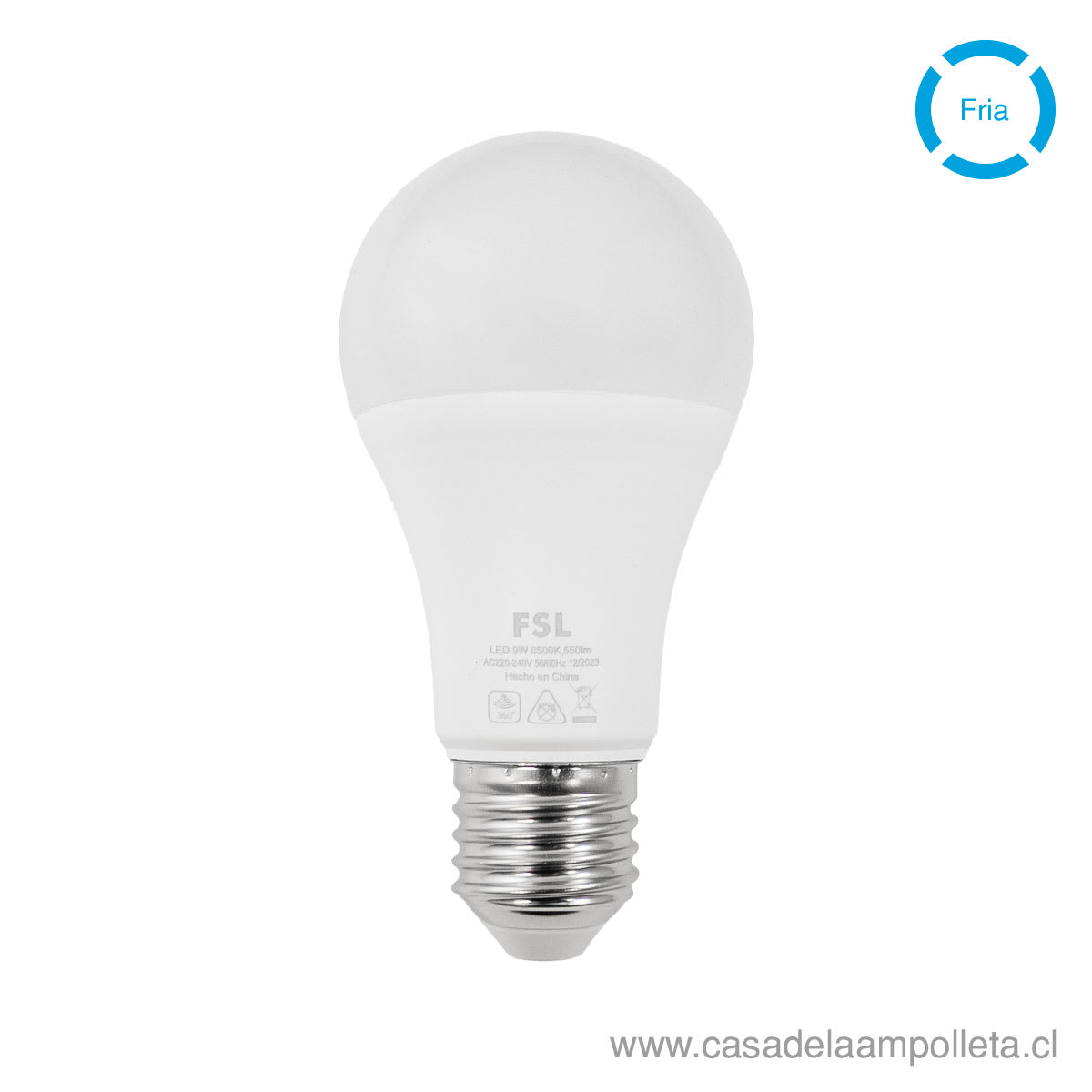 AMPOLLETA LED CON SENSOR DE MOVIMIENTO NOCTURNO 9W - BLANCO FRÍO (6500K)