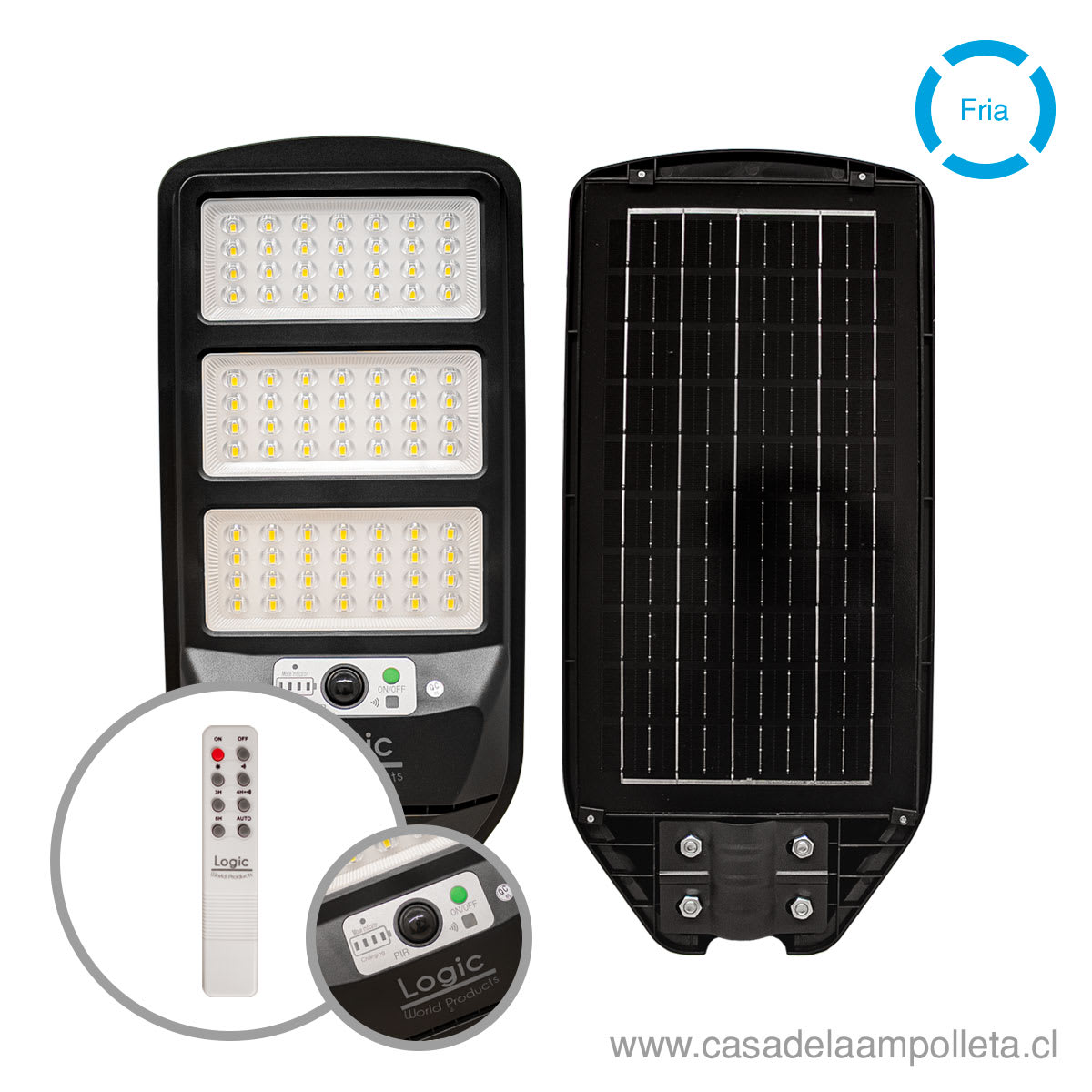 LUMINARIA PUBLICA LED PEATONAL SOLAR 150W S02 - BLANCO FRÍO (6500K)