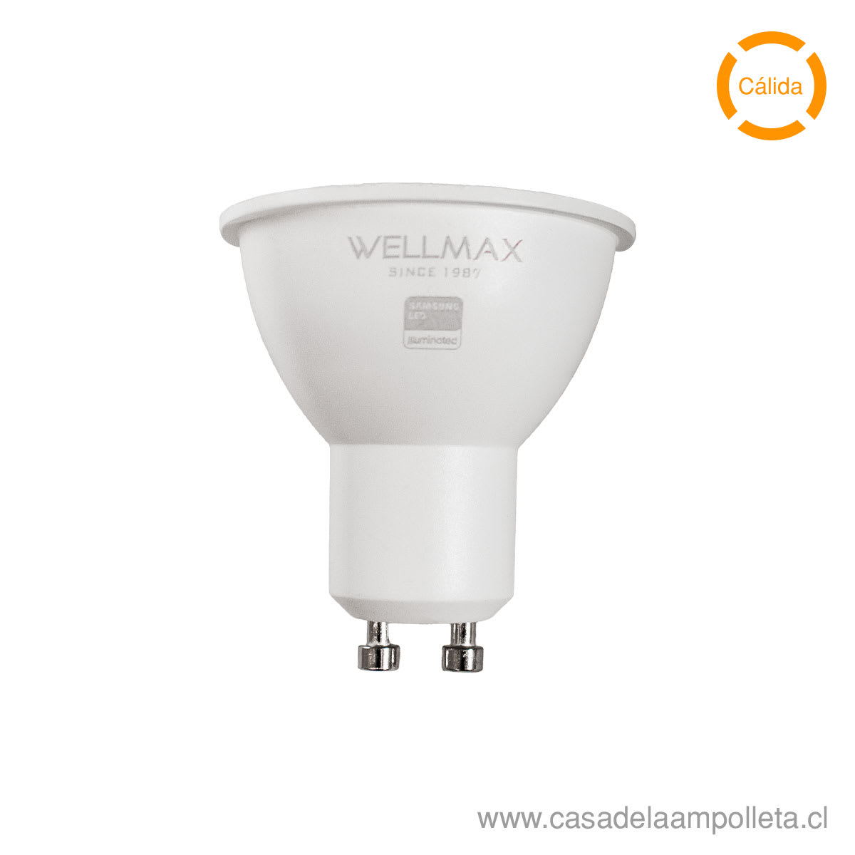 AMPOLLETA LED GU10 6W - BLANCO CÁLIDO (3000K) - WELLMAX