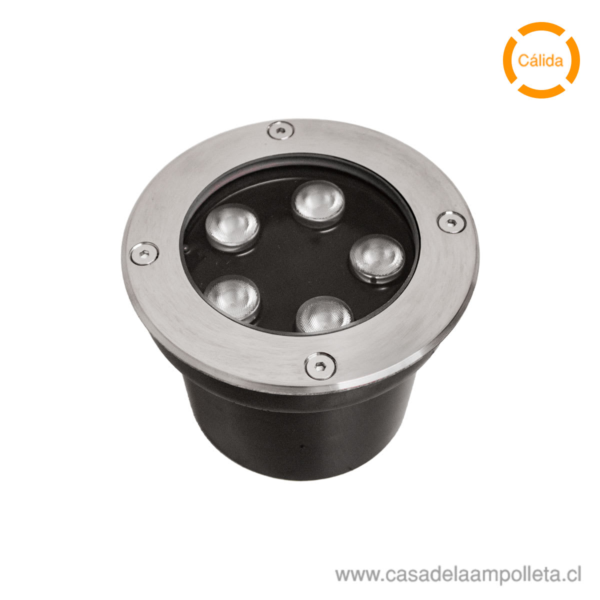FOCO EMBUTIDO DE PISO 5W NÍQUEL - BLANCO CÁLIDO (3000K)