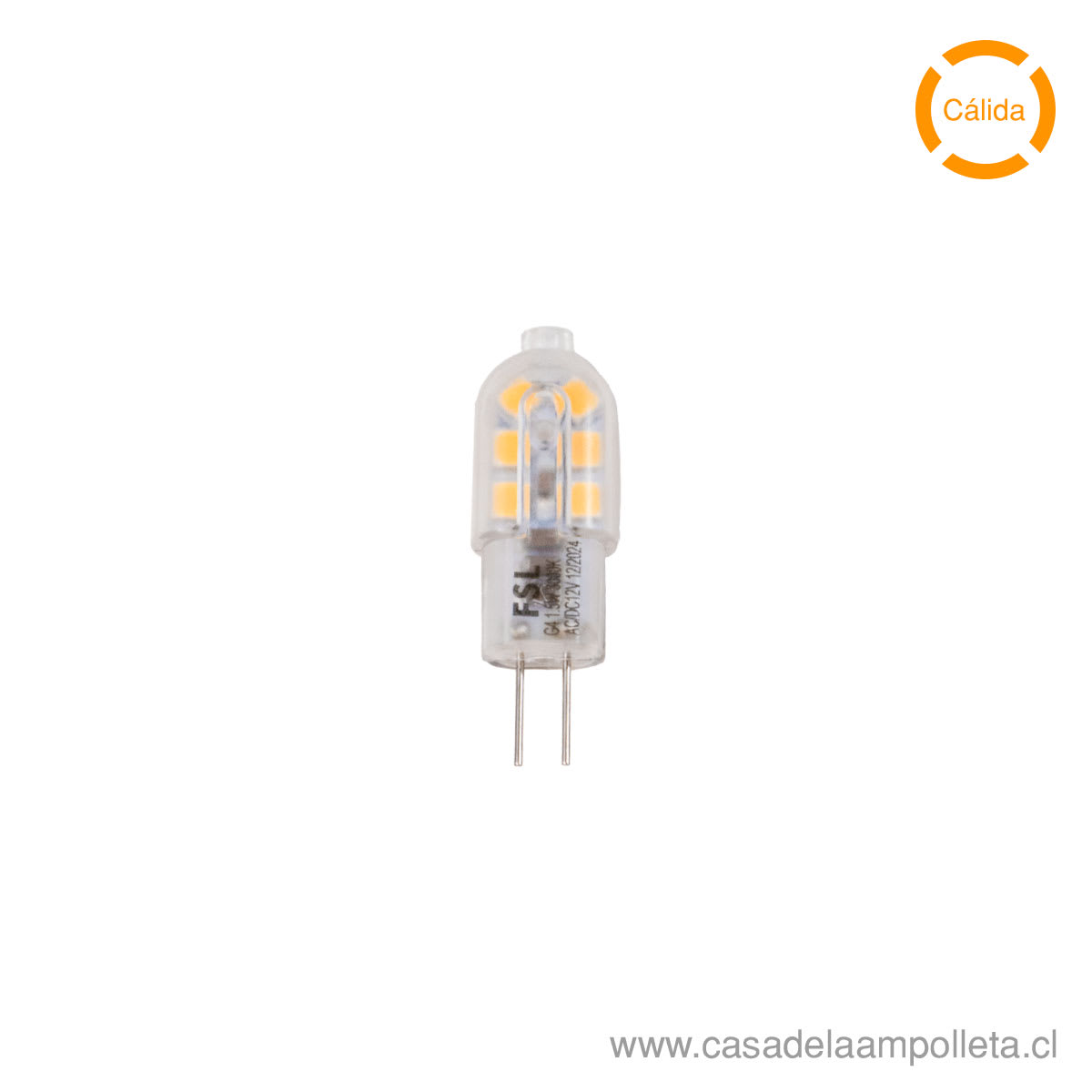 AMPOLLETA LED BIPIN G4 12V 1.5W - BLANCO CÁLIDO (3000K)