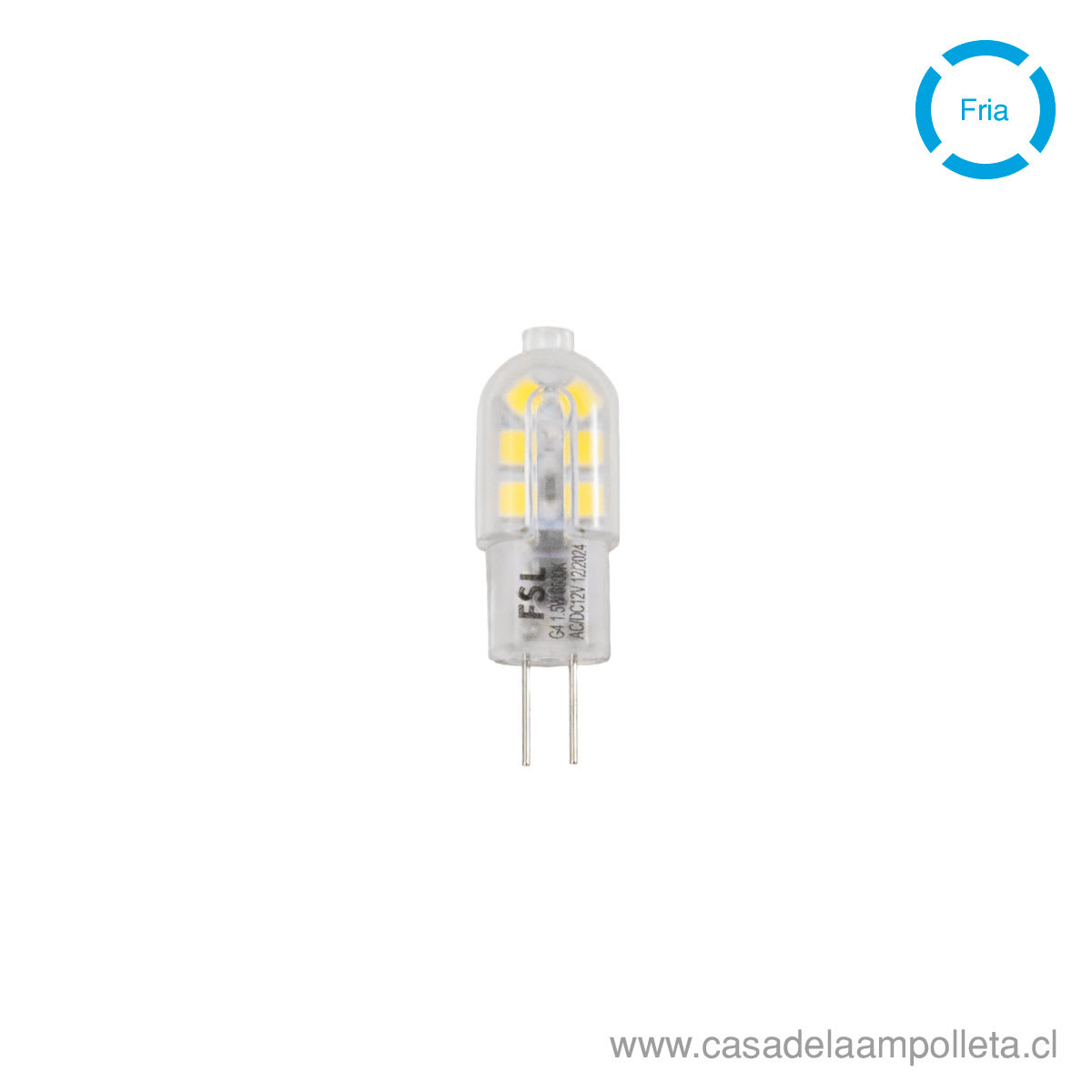 AMPOLLETA LED BIPIN G4 12V 1.5W - BLANCO FRIO (6500K)