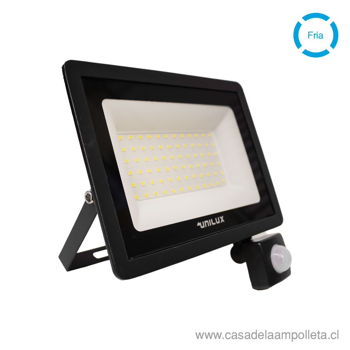 PROYECTOR LED PLANO 50W CON SENSOR DE MOVIMIENTO - BLANCO FRÍO (6500K) - UNILUX