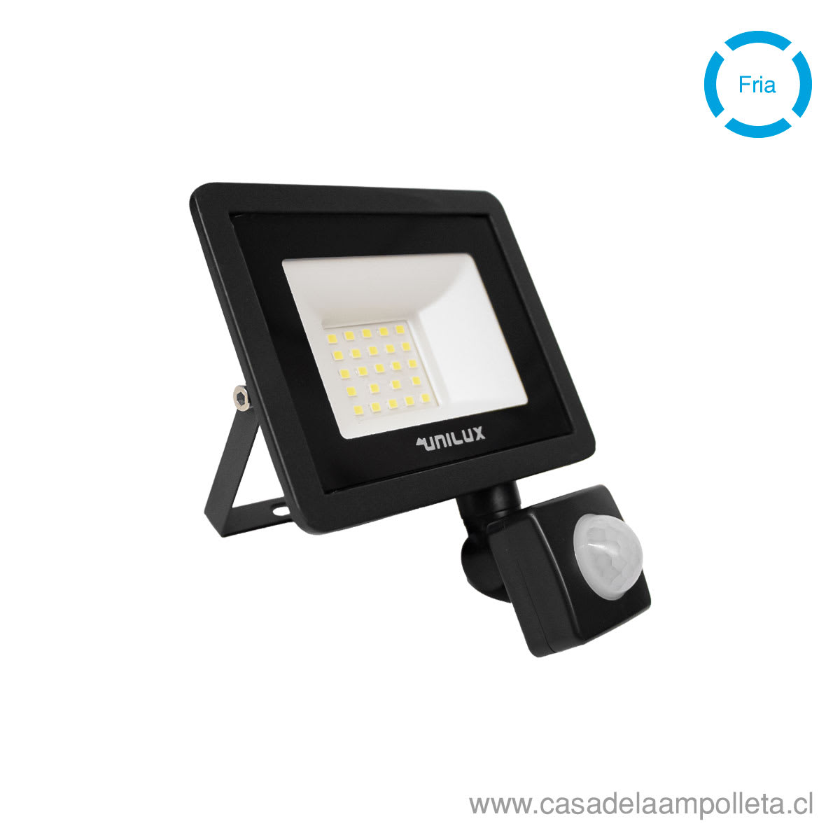 PROYECTOR LED PLANO 20W CON SENSOR DE MOVIMIENTO - BLANCO FRÍO (6500K) - UNILUX