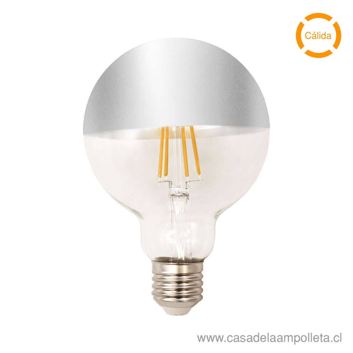 AMPOLLETA LED METALIZADA G95 8W DIMERIZABLE - BLANCO CÁLIDO (2700K)