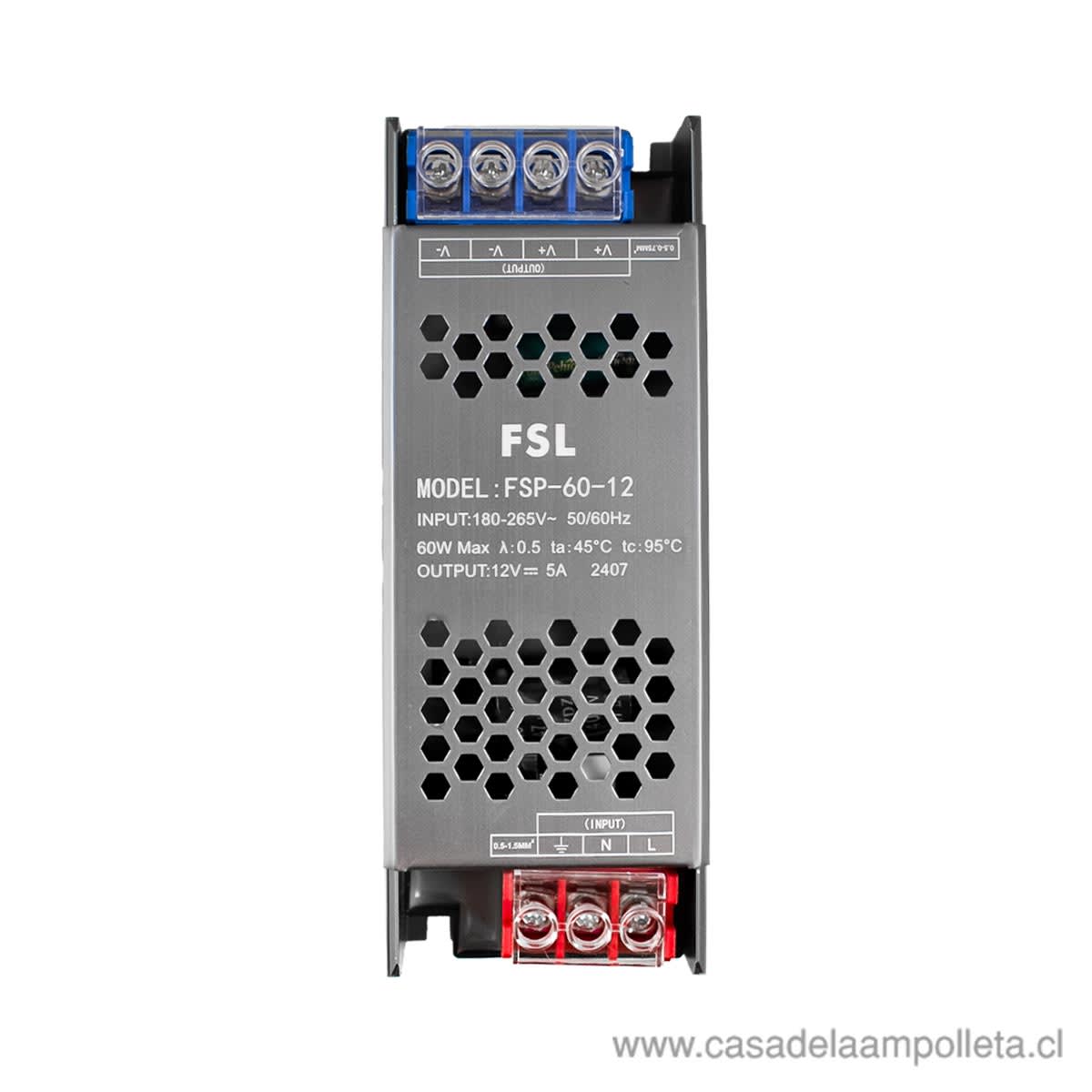 FUENTE DE PODER 12V 60W 5A - FSL