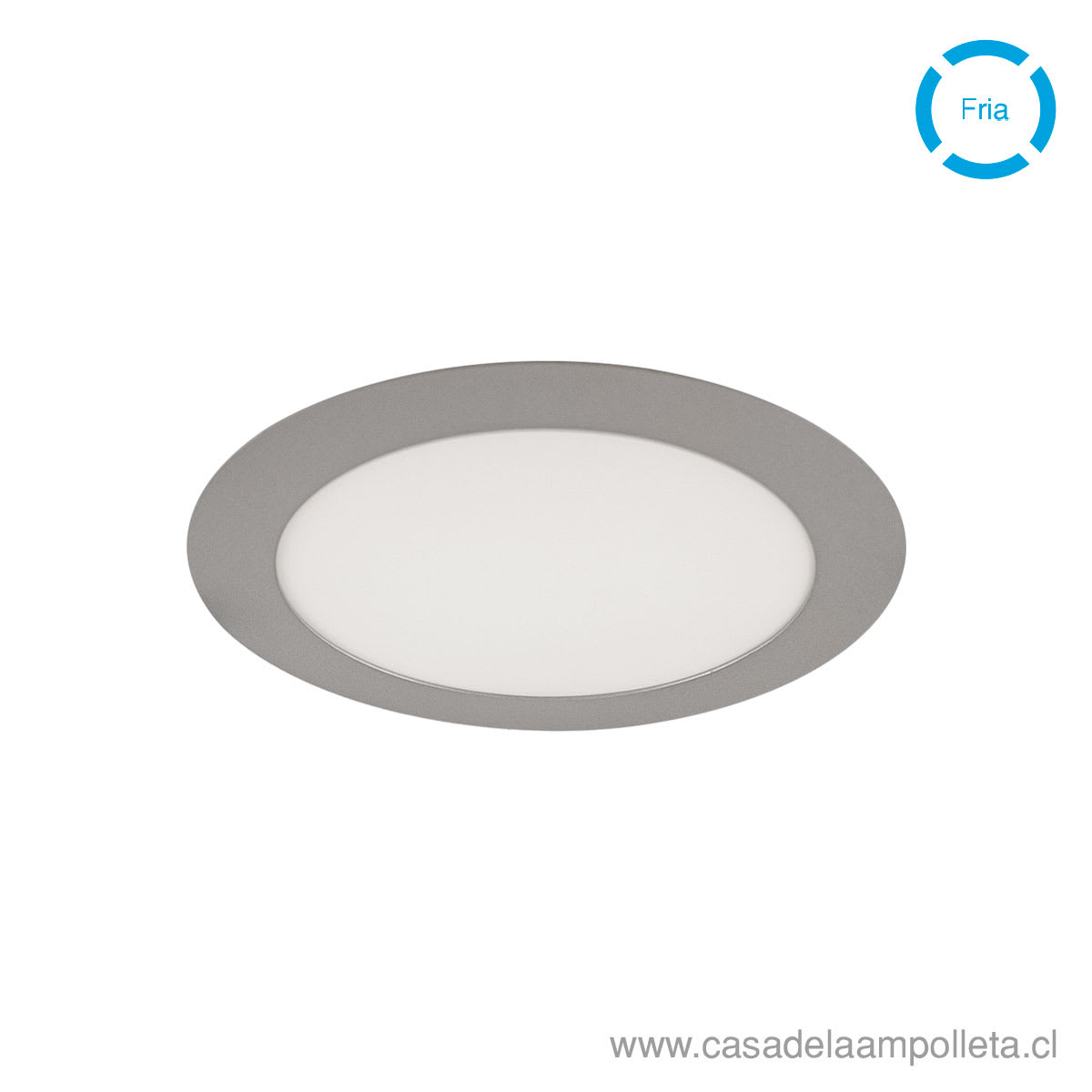 PANEL LED REDONDO EMBUTIDO 12W PLATEADO - BLANCO FRÍO (6500K)