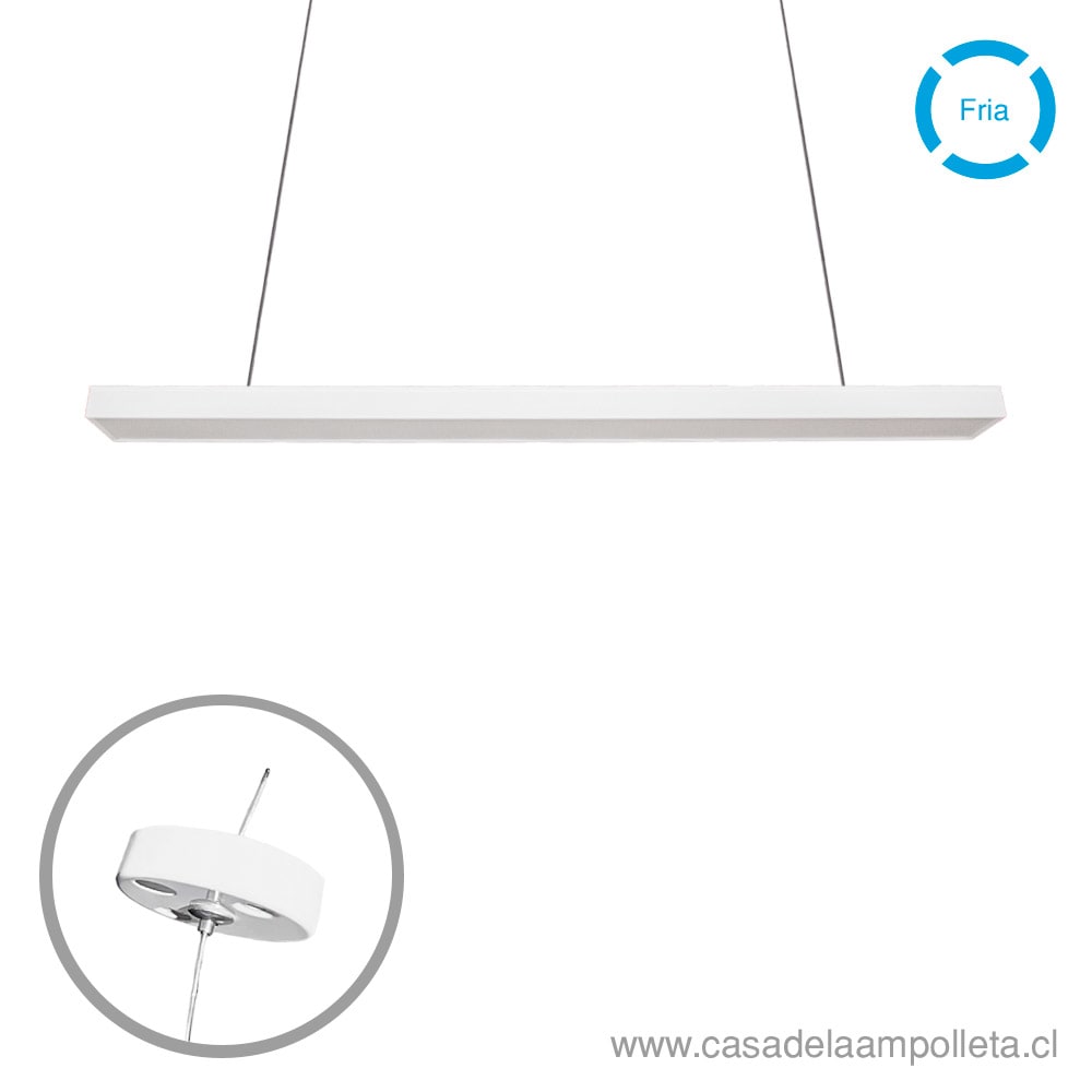 LAMPARA LED LINEAL PENDANT 60W 120CM BLANCO - BLANCO FRIO (6500K)