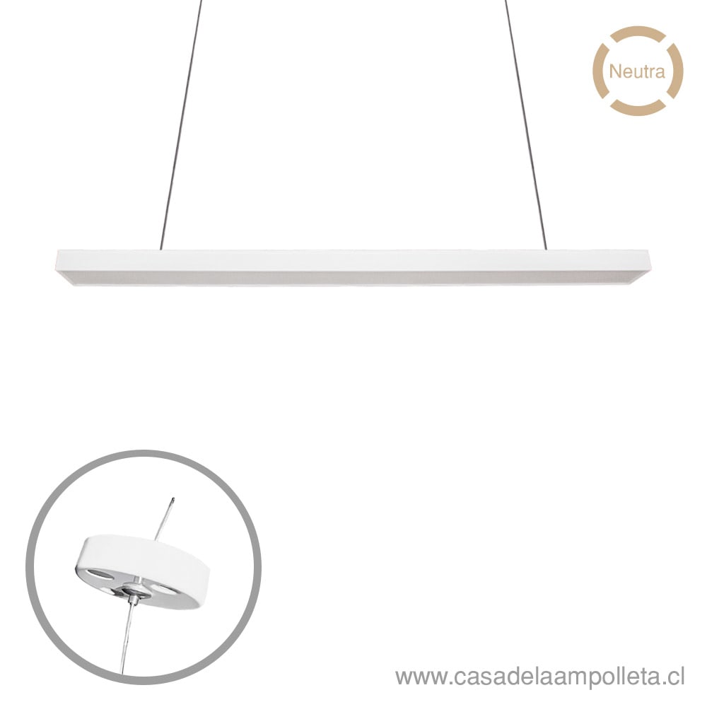 LAMPARA LED LINEAL PENDANT 60W 120CM BLANCO - BLANCO NEUTRO (4000K)