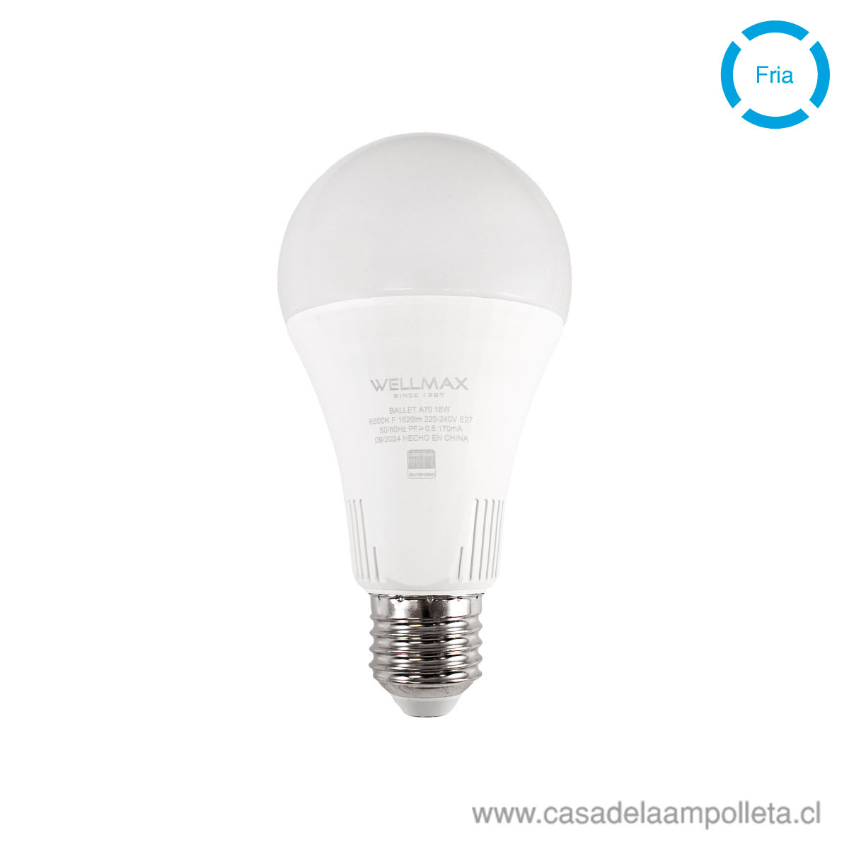 AMPOLLETA LED A70 18W - BLANCO FRÍO (6400K) - WELLMAX