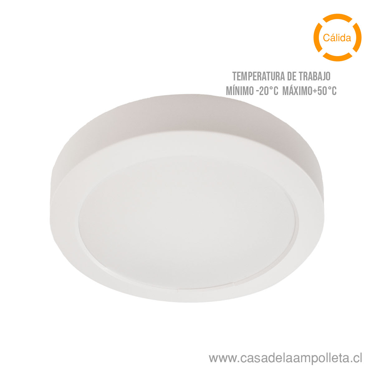 PANEL LED REDONDO SOBREPUESTO 18W - BLANCO CALIDO (3000K) - LOGIC