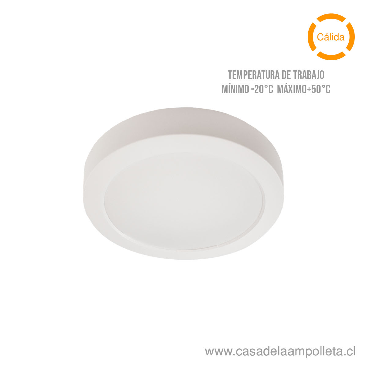 PANEL LED REDONDO SOBREPUESTO 12W - BLANCO CÁLIDO (3000K) - LOGIC