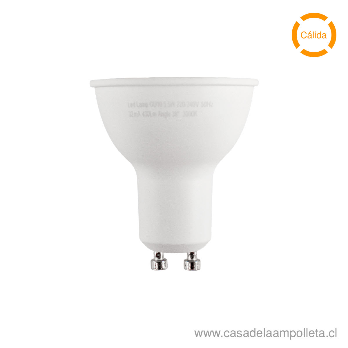 AMPOLLETA LED GU10 5,5W DIMERIZABLE - BLANCO CÁLIDO (3000K)