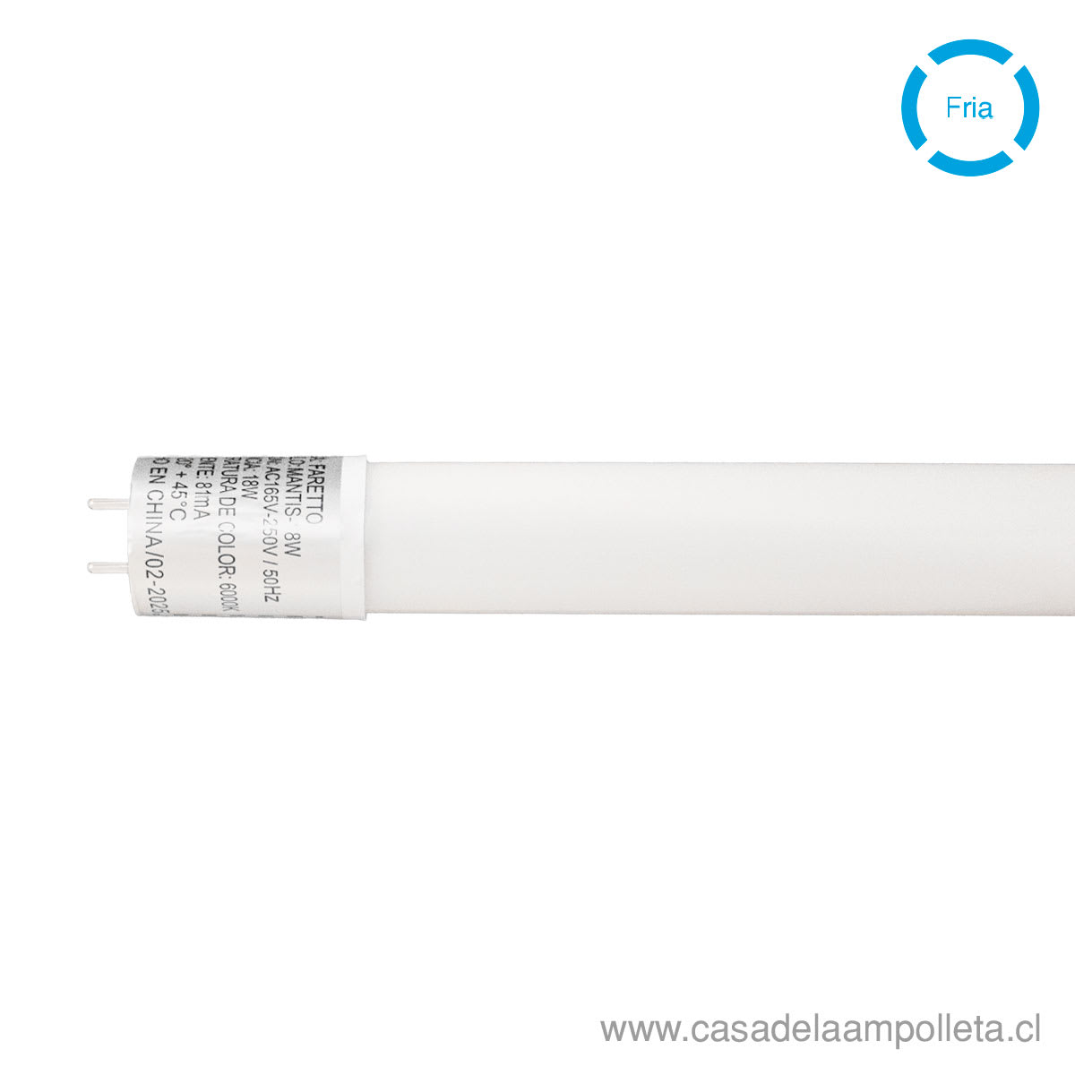 TUBO LED T8 18W 120CM - BLANCO FRIO (6000K) - FARETTO