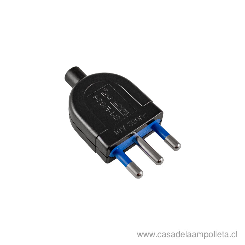 ENCHUFE MACHO 16A CON TIERRA - NEGRO
