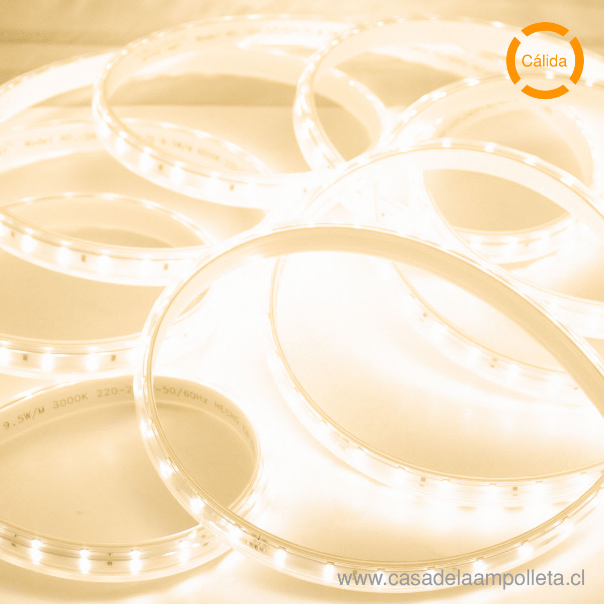 CINTA LED 220V POR METRO - BLANCO CALIDO (3000K) - WELLMAX