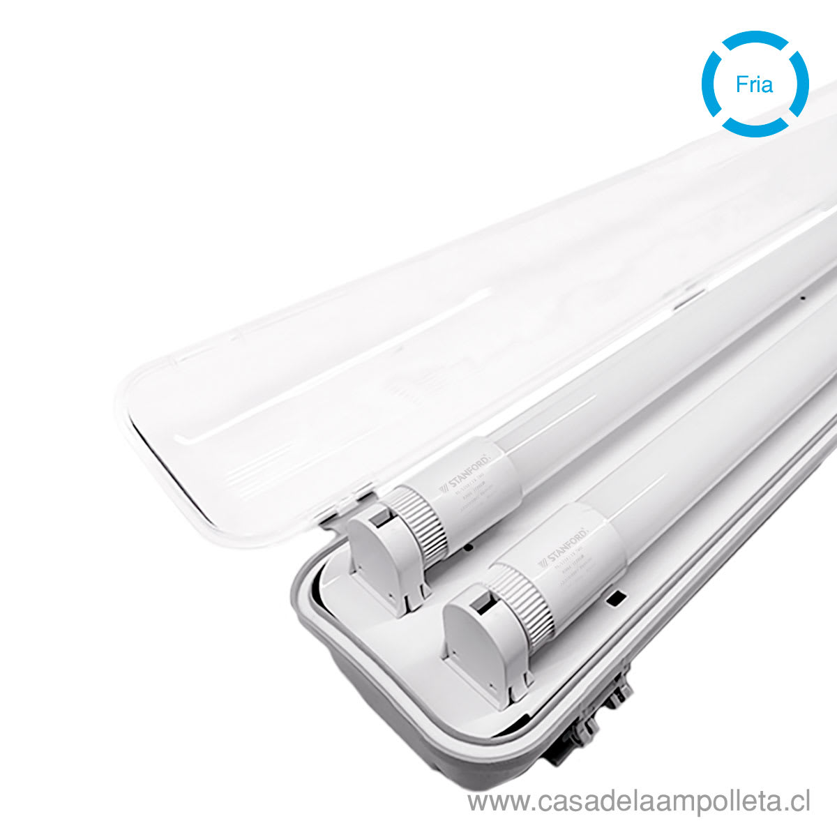 EQUIPO ESTANCO 2X18W + 2 TUBOS LED T8 18W 6500K 120CM - STANFORD