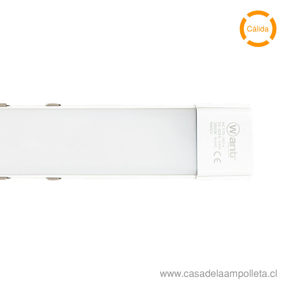 EQUIPO LED FLAT 54W 120CM - BLANCO CÁLIDO (3000K) - WANT