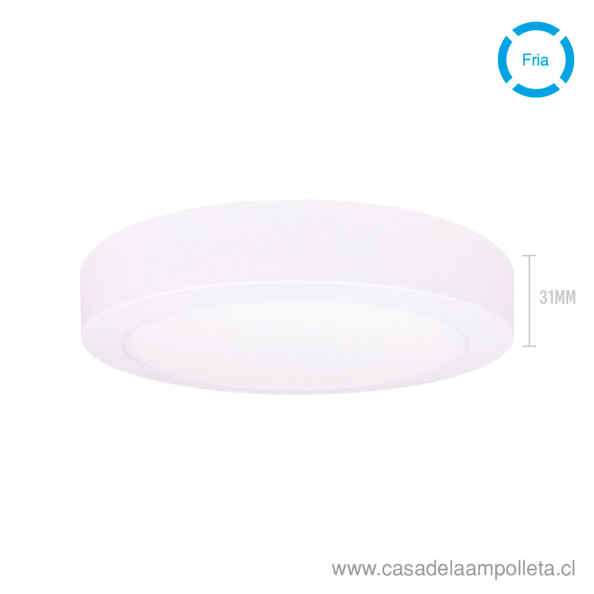PANEL LED REDONDO SOBREPUESTO 18W (ALTO 31MM) - BLANCO FRÍO (6500K) - FARETTO