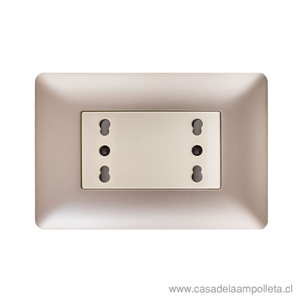 ENCHUFE DOBLE PUENTEADO 10/16A - CHAMPAGNE