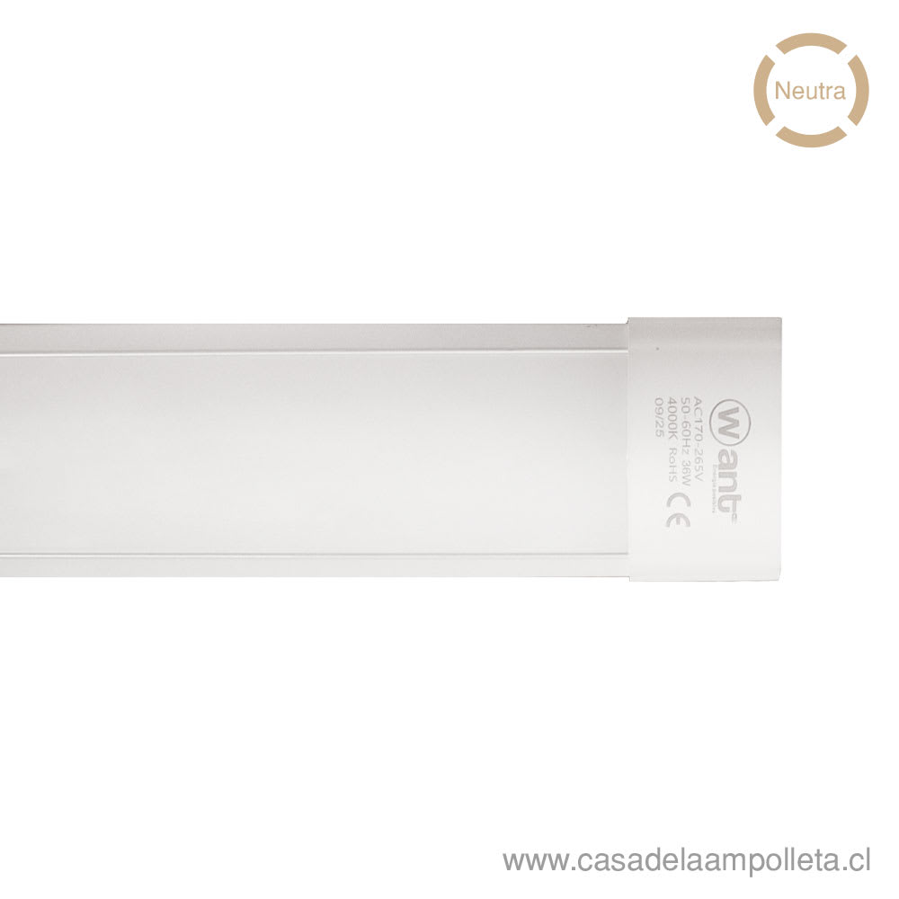EQUIPO LED FLAT 36W 120CM - BLANCO NEUTRO (4000K) - WANT