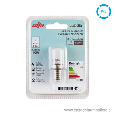 AMPOLLETA LED E14 1,5W (15W) - BLANCO FRIO (6000K)1