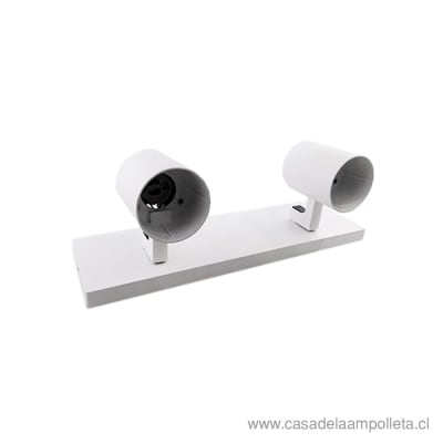 FOCO SPOT SOBREPUESTO GU10 DOBLE - BLANCO MATE