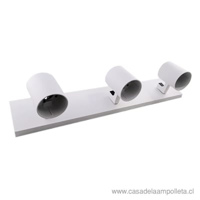 FOCO SPOT SOBREPUESTO GU10 TRIPLE - BLANCO MATE1