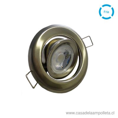 FOCO EMBUTIDO NIQUEL + AMPOLLETA DICROICA GU10 6W - BLANCO FRÍO (6500K)1