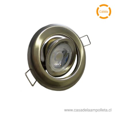 FOCO EMBUTIDO NIQUEL + AMPOLLETA DICROICA GU10 6W - BLANCO CALIDO (3000K)1