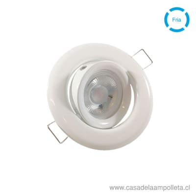FOCO EMBUTIDO BLANCO + AMPOLLETA DICROICA GU10 6W - BLANCO FRÍO (6500K)