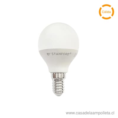 AMPOLLETA LED MINI BOLA G45 6W E14 - BLANCO CÁLIDO (3000K) - STANFORD