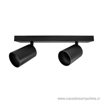 FOCO SPOT SOBREPUESTO GU10 DOBLE - NEGRO MATE